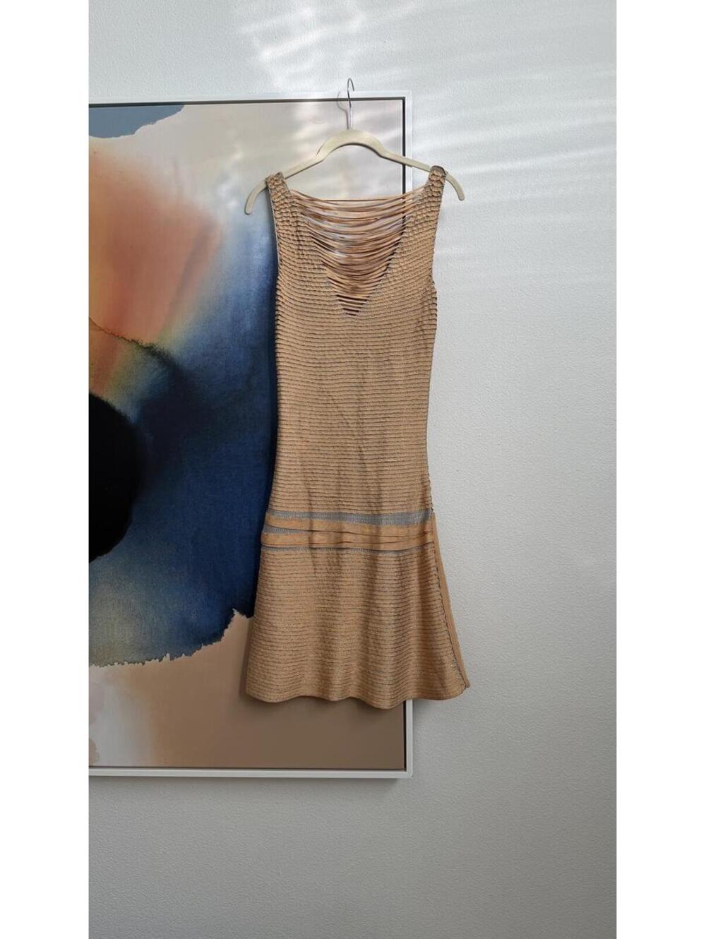 Pepa Pombo Metallic Knit Mini Dress